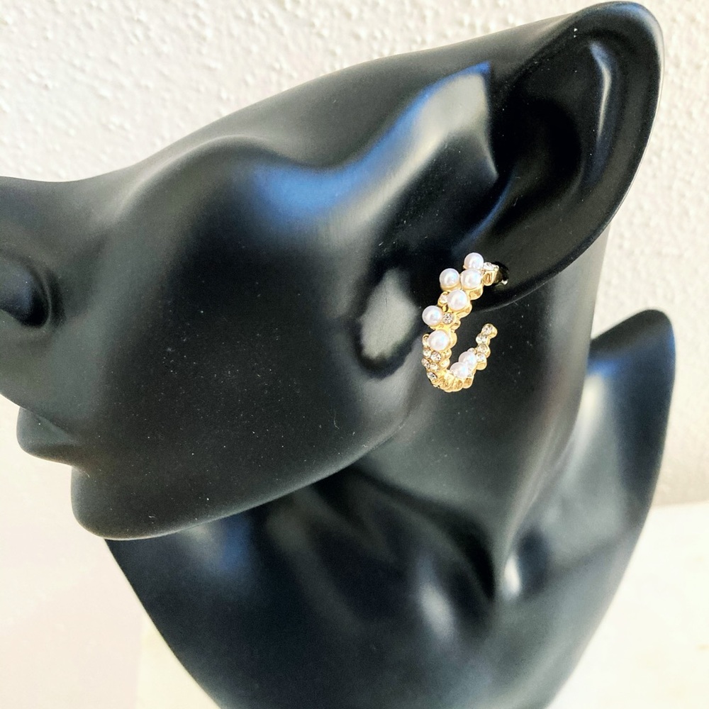 NEW! As Above So Below Pearl/Rhinestone Hoops ✨ - Picture 2 of 6